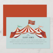 Invitation Big Top Circus Tente Genre Neutre Anniversaire (Devant / Derrière)