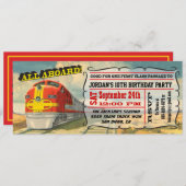 Invitation BIG Train Vintage Billets Anniversaire (Devant / Derrière)