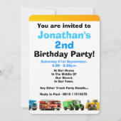 Invitation Big Trucks 2e anniversaire (Dos)
