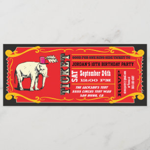 Invitation BIG Vintage Circus Billets Anniversaire
