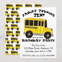 Big Yellow School Bus fête d'anniversaire