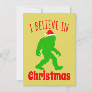 Invitation Bigfoot drôle je crois en Noël
