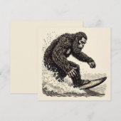 Invitation Bigfoot faisant du surf (Devant / Derrière)