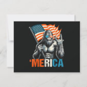 Invitation Bigfoot Merica Rock Drapeau Américain (Dos)