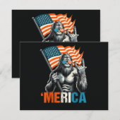 Invitation Bigfoot Merica Rock Drapeau Américain (Devant / Derrière)