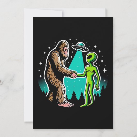 Invitation Bigfoot rencontre un Alien (Devant)