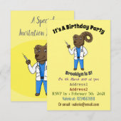 Invitation Bighorn sheep doctor cartoon illustration (Devant / Derrière)