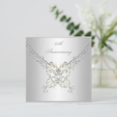 Invitation Bijou 2 perle blanche argent 25e anniversaire (Debout devant)