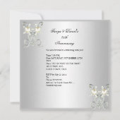 Invitation Bijou 2 perle blanche argent 25e anniversaire (Dos)