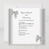 Invitation Bijou d'arc en overlay argenté blanc pour 25e anni (Dos)
