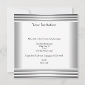 Invitation Bijou d'argent blanc 50e Soirée d'anniversaire élé (Dos)