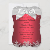Invitation Bijou d'argent rouge Bow Flocon de neige Quinceane (Devant)
