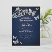 Invitation Bijou de la marine d'argent Tiara Butterfly Quince (Debout devant)
