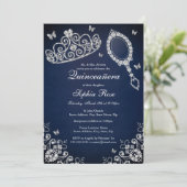 Invitation Bijou de la Marine Tiara Miroir Papillon Quinceane (Debout devant)