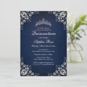 Invitation Bijou de la marine Tiara Papillon Quinceanera (Debout devant)