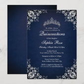 Invitation Bijou de la marine Tiara Papillon Quinceanera (Devant / Derrière)