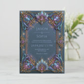 Invitation Bijou de mariage en filigrane d'améthyste (Debout devant)