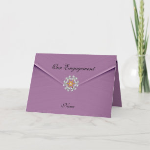 Invitation Bijou diamant Fiançailles rose mauve