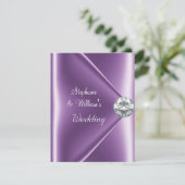Invitation Bijou Diamant Mauve Violet de Mariage (Debout devant)