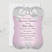 Invitation Bijou en argent rose clair Bow Flocon de neige Qui (Devant)