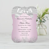 Invitation Bijou en argent rose clair Bow Flocon de neige Qui (Debout devant)