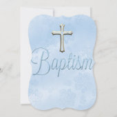 Invitation Bijou étincelant bleu Baptême Christening (Dos)