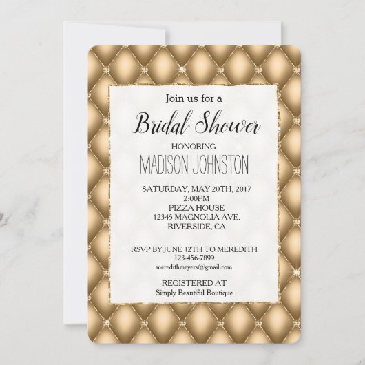 Invitation Bijou Glitzy Glam Or (Devant)