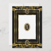 Invitation Bijou noir or baroque bijou blanc fête d'anniversa (Dos)