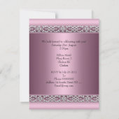 Invitation Bijou Papillon Rose en Satin pour Anniversaire Élé (Dos)