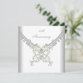 Invitation Bijou perle argentée 25e anniversaire (Debout devant)