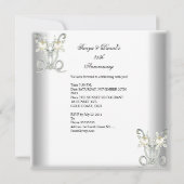 Invitation Bijou perle argentée 25e anniversaire (Dos)