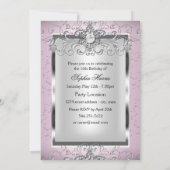 Invitation Bijou rose et argent Flocon de neige Doux 16 Photo (Dos)