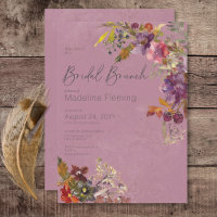 Bijou rustique Boho Tone Plum Florals Bridal Brunc