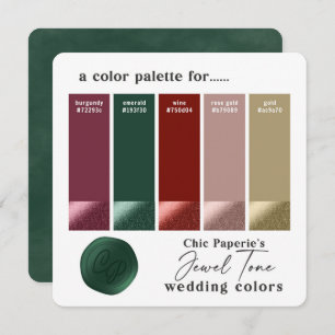 Invitation Bijou tonique Nuancier Mariage palette de couleurs