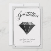Invitation Bijouterie de gemme de diamant noir. (Devant)