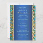 Invitation Bijoux Bohèmes Sarcelle Perles Dorées Robe de Mari (Dos)