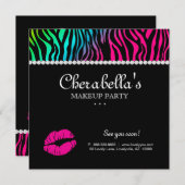 Invitation Bijoux d'arc-en-ciel de zèbre d'invitation de (Devant / Derrière)