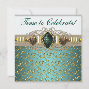 Invitation Bijoux Emerald Turquoise Blue Jade Gold