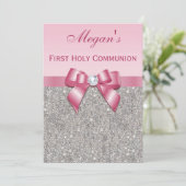 Invitation Bijoux en argent de la Première Communion, Bow & D (Debout devant)