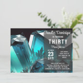 Invitation Bijoux en cristal Poissons Aquamarine Mars Anniver (Debout devant)