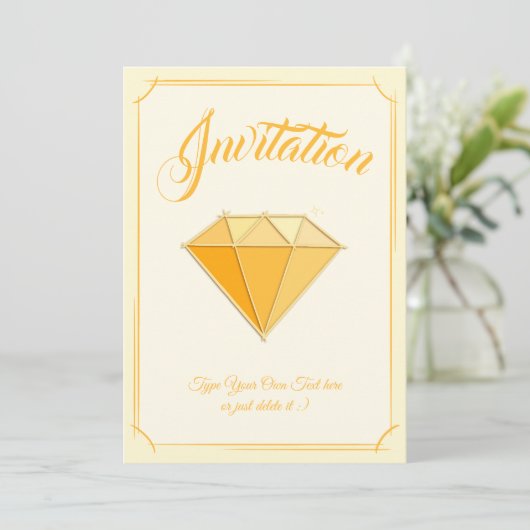 Invitation Bijoux en pierre de diamant jaune. 50 Mariages d'o (Debout devant)