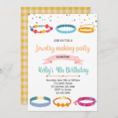 Invitation Bijoux faisant l'invitation de partie (Devant / Derrière)