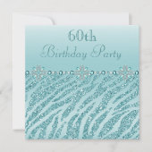 Invitation Bijoux imprimés Turquoises et Parties scintillant  (Devant)