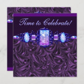 Invitation Bijoux Lavande violet fête d'anniversaire (Devant / Derrière)