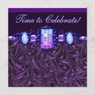 Invitation Bijoux Lavande violet fête d'anniversaire