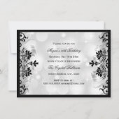 Invitation Bijoux Masque & Damas Argent Masquerade Sweet 16 (Dos)