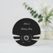 Invitation Bijoux noir blanc Bow Anniversaire Silver Sepia (Debout devant)