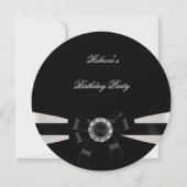 Invitation Bijoux noir blanc Bow Anniversaire Silver Sepia (Devant)