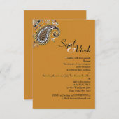 Invitation Bijoux or argent Mariage hindou Paisley (Devant / Derrière)