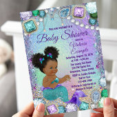 Invitation Bijoux Sirène Afro Baby shower de cheveux